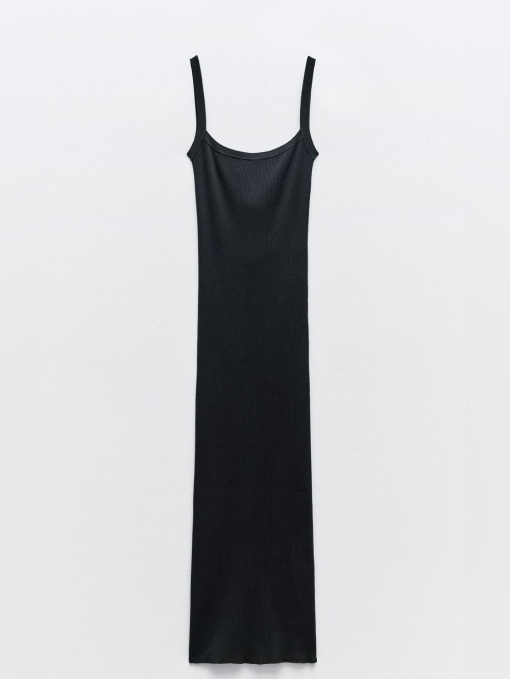 Zara Black Slim Slip Midi Dress